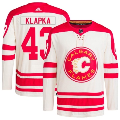 Men's Adam Klapka Calgary Flames Adidas 2023 Heritage Classic Primegreen Jersey - Authentic Cream
