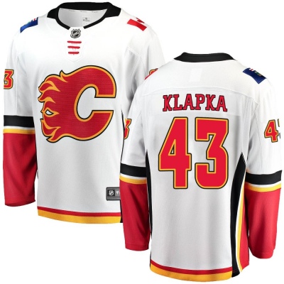 Men's Adam Klapka Calgary Flames Fanatics Branded Away Jersey - Breakaway White