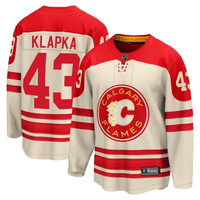 Men's Adam Klapka Calgary Flames Fanatics Branded Breakaway 2023 Heritage Classic Jersey - Premier Cream