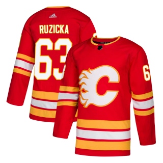 Men's Adam Ruzicka Calgary Flames Adidas Alternate Jersey - Authentic Red