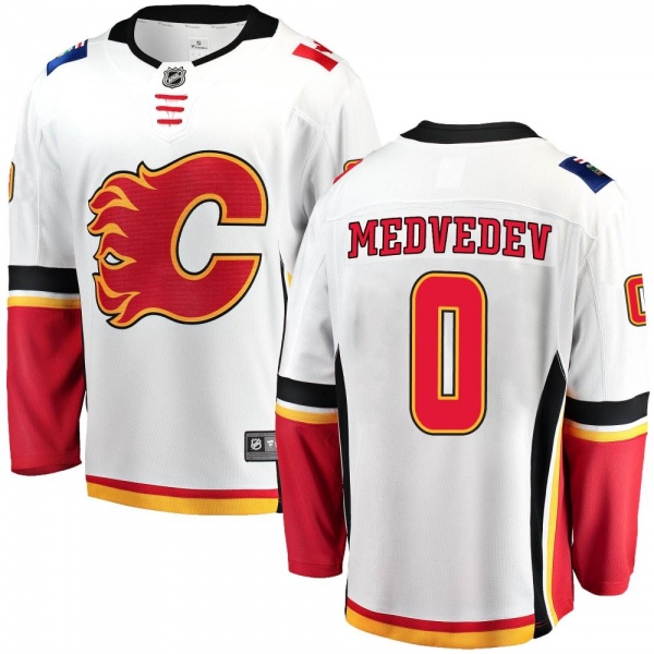 Men's Andrei Medvedev Calgary Flames Fanatics Branded Away Jersey - Breakaway White