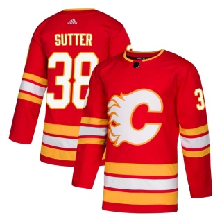 Men's Brett Sutter Calgary Flames Adidas Alternate Jersey - Authentic Red