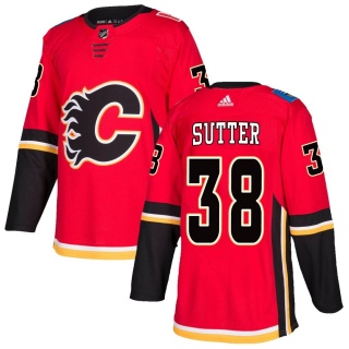 Men's Brett Sutter Calgary Flames Adidas Home Jersey - Authentic Red