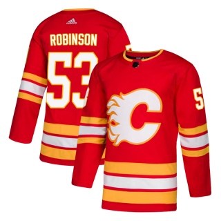 Men's Buddy Robinson Calgary Flames Adidas Alternate Jersey - Authentic Red