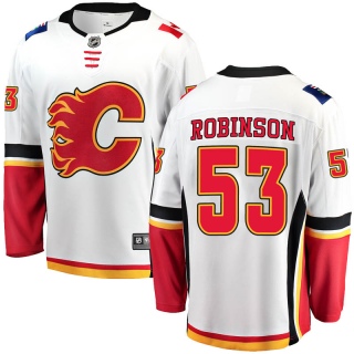 Men's Buddy Robinson Calgary Flames Fanatics Branded Away Jersey - Breakaway White