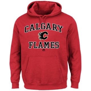 Men's Calgary Flames Majestic Heart & Soul Hoodie - - Red