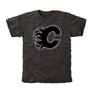 Men's Calgary Flames Rink Warrior Tri-Blend T-Shirt - Black