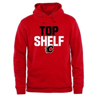 Men's Calgary Flames Top Shelf Pullover Hoodie - - Scarlet