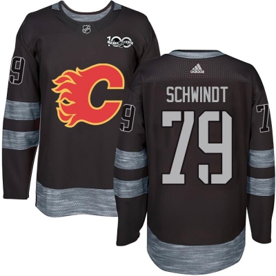 Men's Cole Schwindt Calgary Flames 1917- 100th Anniversary Jersey - Authentic Black