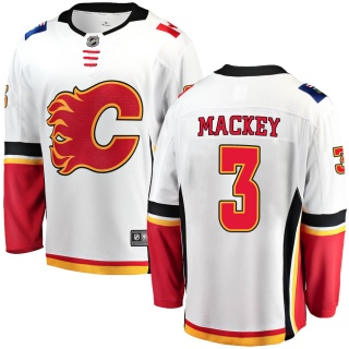 Men's Connor Mackey Calgary Flames Fanatics Branded Away Jersey - Breakaway White