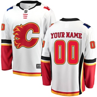 Men's Custom Calgary Flames Fanatics Branded Custom Away Jersey - Breakaway White