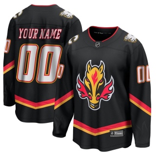 Men's Custom Calgary Flames Fanatics Branded Custom Breakaway 2022/23 Alternate Jersey - Premier Black