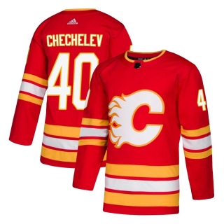 Men's Daniil Chechelev Calgary Flames Adidas Alternate Jersey - Authentic Red