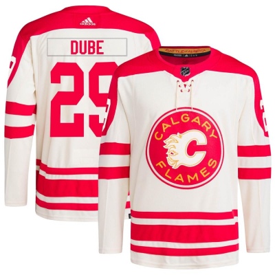 Men's Dillon Dube Calgary Flames Adidas 2023 Heritage Classic Primegreen Jersey - Authentic Cream