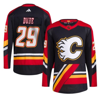 Men's Dillon Dube Calgary Flames Adidas Reverse Retro 2.0 Jersey - Authentic Black