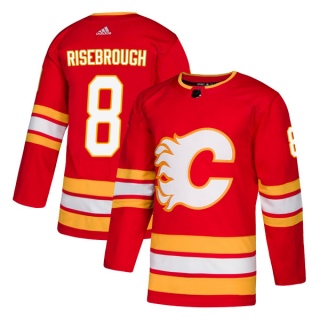 Men's Doug Risebrough Calgary Flames Adidas Alternate Jersey - Authentic Red