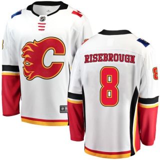 Men's Doug Risebrough Calgary Flames Fanatics Branded Away Jersey - Breakaway White