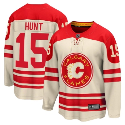 Men's Dryden Hunt Calgary Flames Fanatics Branded Breakaway 2023 Heritage Classic Jersey - Premier Cream