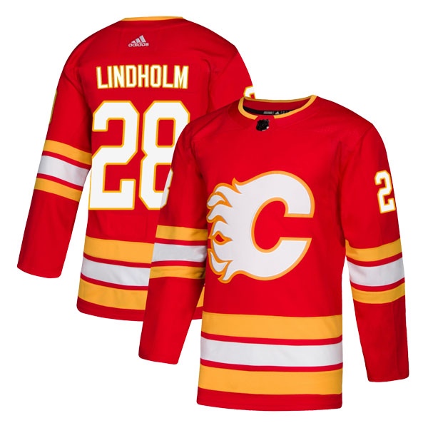 Men's Elias Lindholm Calgary Flames Adidas Alternate Jersey - Authentic Red