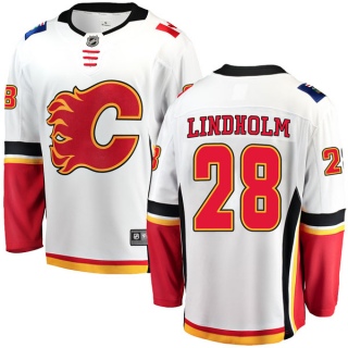 Men's Elias Lindholm Calgary Flames Fanatics Branded Away Jersey - Breakaway White