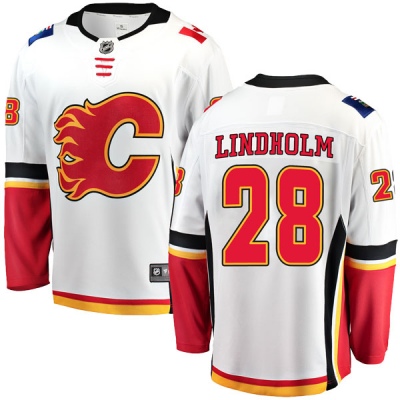 Men's Elias Lindholm Calgary Flames Fanatics Branded Away Jersey - Breakaway White