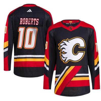 Men's Gary Roberts Calgary Flames Adidas Reverse Retro 2.0 Jersey - Authentic Black