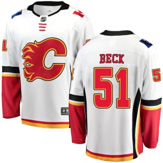 Men's Jack Beck Calgary Flames Fanatics Branded Away Jersey - Breakaway White
