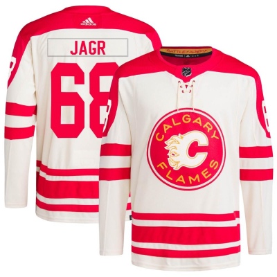Men's Jaromir Jagr Calgary Flames Adidas 2023 Heritage Classic Primegreen Jersey - Authentic Cream