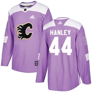 Men's Joel Hanley Calgary Flames Adidas Fights Cancer Practice Jersey - Authentic Purple
