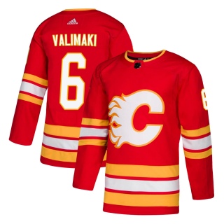 Men's Juuso Valimaki Calgary Flames Adidas Alternate Jersey - Authentic Red