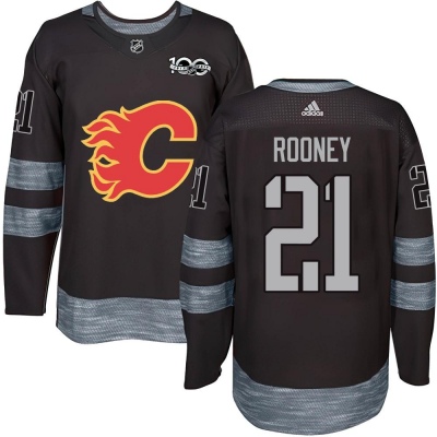 Men's Kevin Rooney Calgary Flames 1917- 100th Anniversary Jersey - Authentic Black
