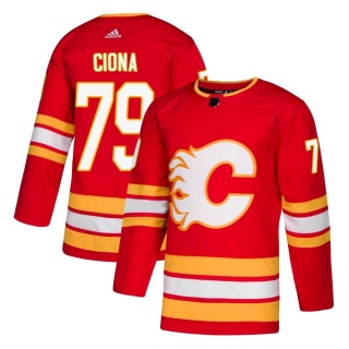 Men's Lucas Ciona Calgary Flames Adidas Alternate Jersey - Authentic Red