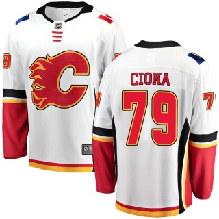 Men's Lucas Ciona Calgary Flames Fanatics Branded Away Jersey - Breakaway White