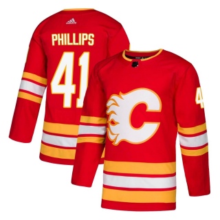 Men's Matthew Phillips Calgary Flames Adidas Alternate Jersey - Authentic Red