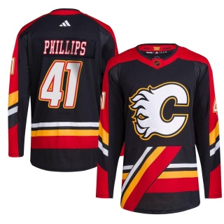 Men's Matthew Phillips Calgary Flames Adidas Reverse Retro 2.0 Jersey - Authentic Black