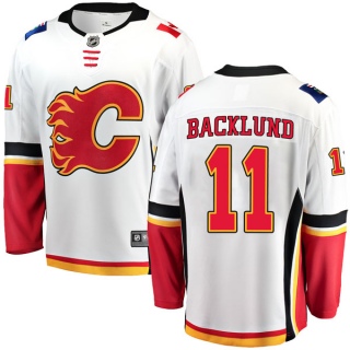 Men's Mikael Backlund Calgary Flames Fanatics Branded Away Jersey - Breakaway White