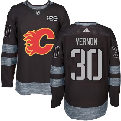 Men's Mike Vernon Calgary Flames 1917- 100th Anniversary Jersey - Authentic Black