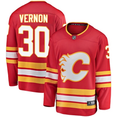 Men's Mike Vernon Calgary Flames Fanatics Branded Alternate Jersey - Breakaway Red
