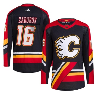 Men's Nikita Zadorov Calgary Flames Adidas Reverse Retro 2.0 Jersey - Authentic Black