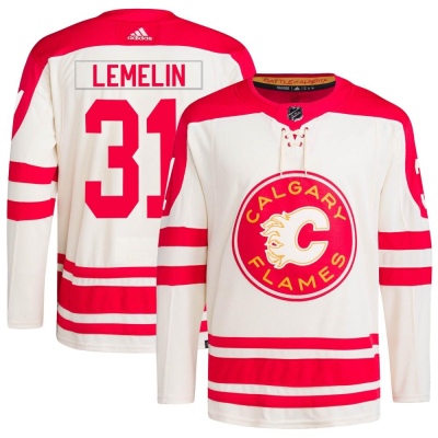 Men's Rejean Lemelin Calgary Flames Adidas 2023 Heritage Classic Primegreen Jersey - Authentic Cream