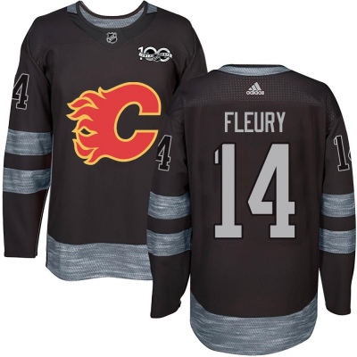 Men's Theoren Fleury Calgary Flames 1917- 100th Anniversary Jersey - Authentic Black