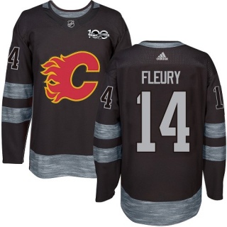 Men's Theoren Fleury Calgary Flames Adidas 1917- 100th Anniversary Jersey - Authentic Black