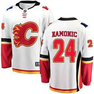 Men's Travis Hamonic Calgary Flames Fanatics Branded Away Jersey - Breakaway White