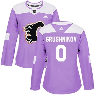 Women's Artem Grushnikov Calgary Flames Adidas Fights Cancer Practice Jersey - Authentic Purple