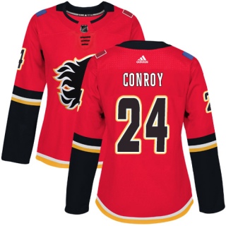 Women's Craig Conroy Calgary Flames Adidas Home Jersey - Authentic Red