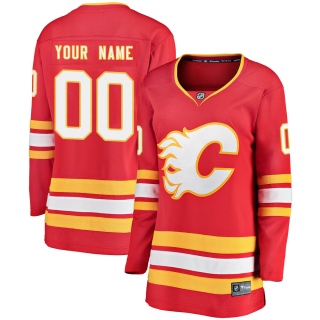 Women's Custom Calgary Flames Fanatics Branded Custom Alternate Jersey - Breakaway Red