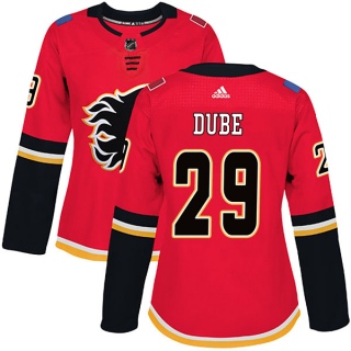 Women's Dillon Dube Calgary Flames Adidas Home Jersey - Authentic Red
