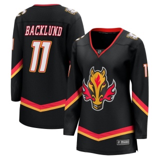 Women's Mikael Backlund Calgary Flames Fanatics Branded Breakaway 2022/23 Alternate Jersey - Premier Black