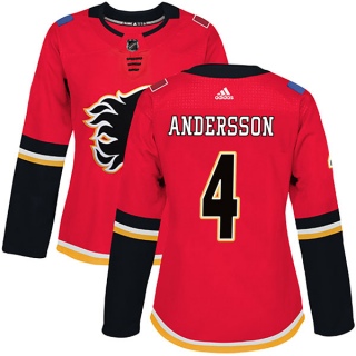 Women's Rasmus Andersson Calgary Flames Adidas Home Jersey - Authentic Red