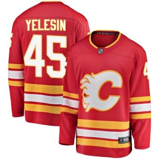 Youth Alexander Yelesin Calgary Flames Fanatics Branded Alternate Jersey - Breakaway Red